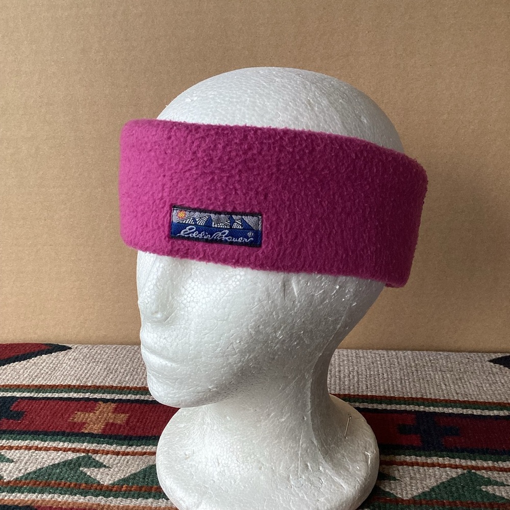Vintage Eddie Bauer fleece headband pink made in USA